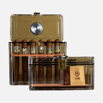 Portable Clear Acrylic Cigar Humidor Case