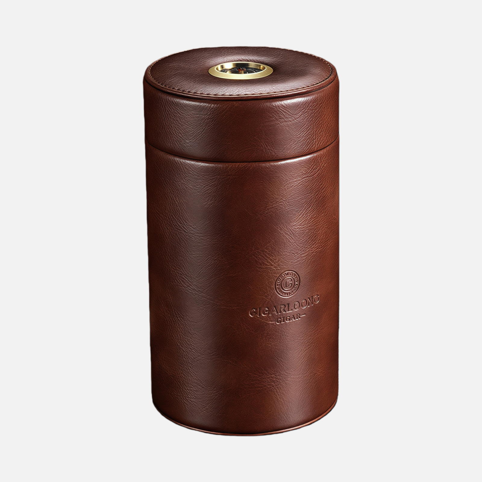 Leather Cigar Humidor Case – Airtight Travel Tube with Hygrometer - Image 3