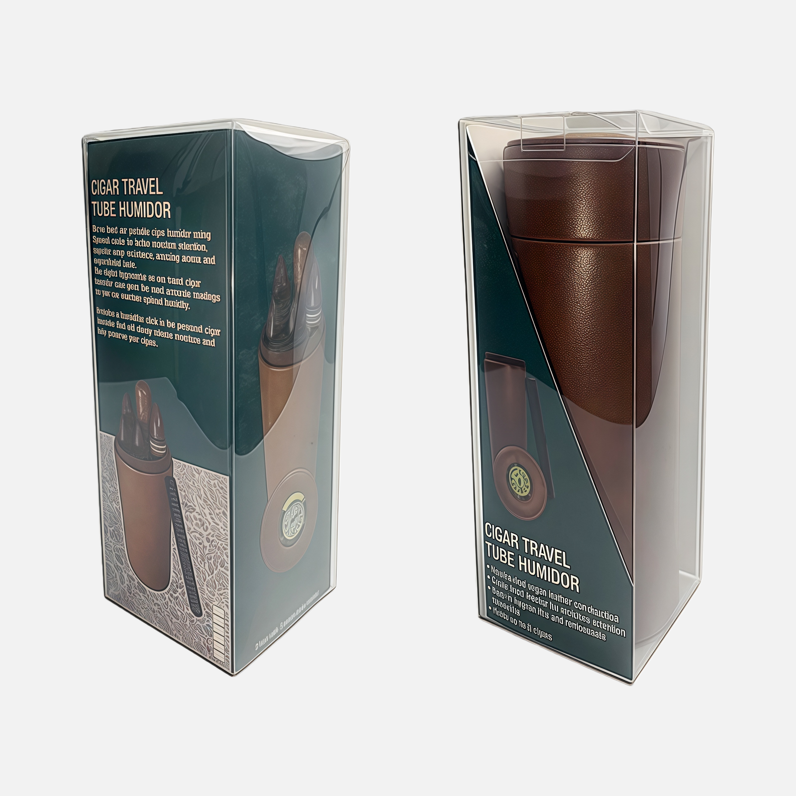 Leopard Print Cigar Humidor with Thermometer, Humidifier Strip, and Water Absorbing Jar - Image 5