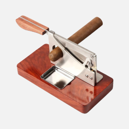 Professional Table Cigar Cutter – Precision Lever Guillotine with Wooden Base