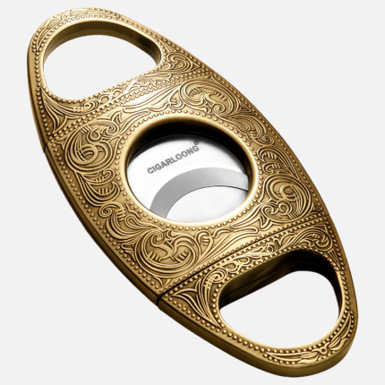 Engraved Stainless Steel Cigar Cutter – Vintage Luxury Double Blade Design