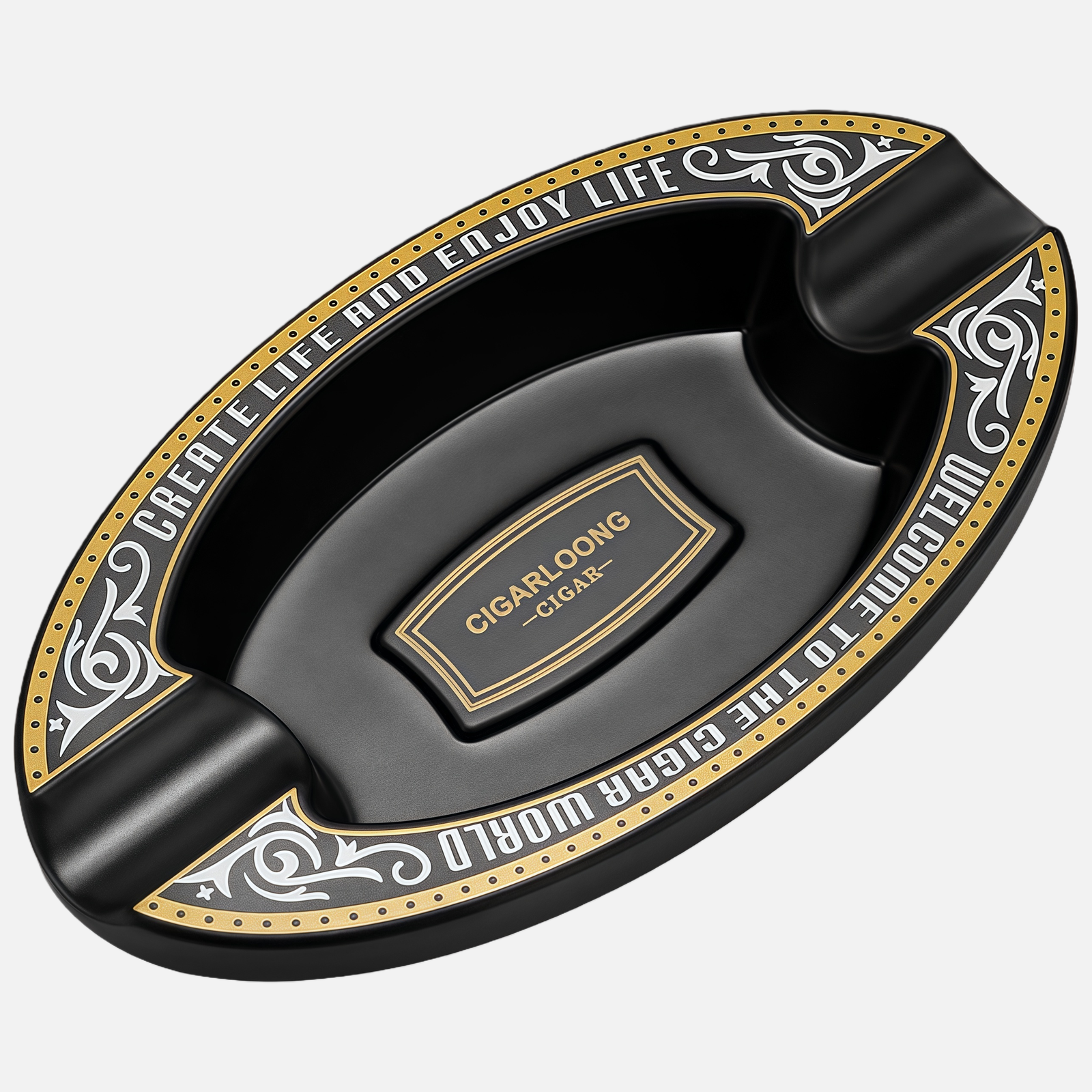 Ceramic Cigar Ashtray – Classic Oval Design - Image 3