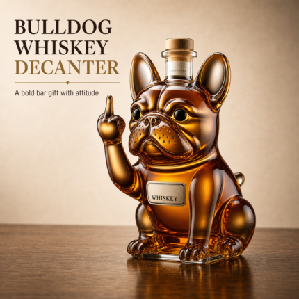 Main Gallery Image for Novelty Bulldog Whiskey Decanter Gift for Men. Product data: approx. 19 x 16 x 11 cm, 0.4 kg.