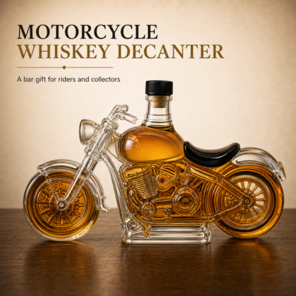 Main Gallery Image for Vintage Motorcycle Whiskey Decanter Gift for Biker Lovers. Product data: approx. 19 x 16 x 11 cm, 0.4 kg.